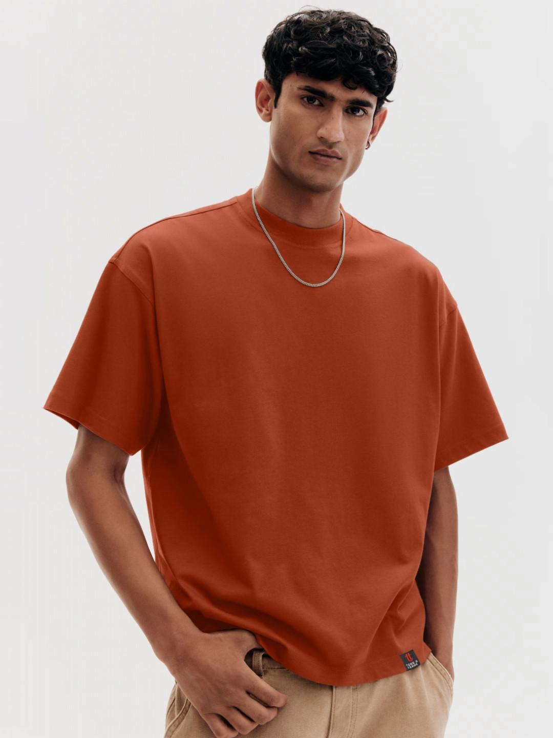 TOGS & TERRE Classic Drop-Shoulder Sleeves Cotton Oversized T-shirt