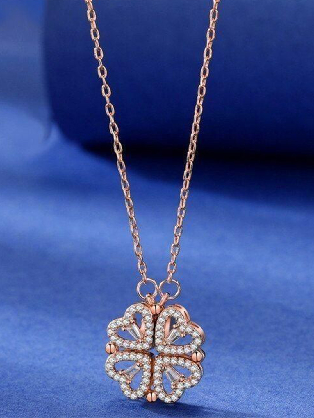 Zabby Allen Stainless Steel Rose Gold-Plated Rhinestone Studded Chain