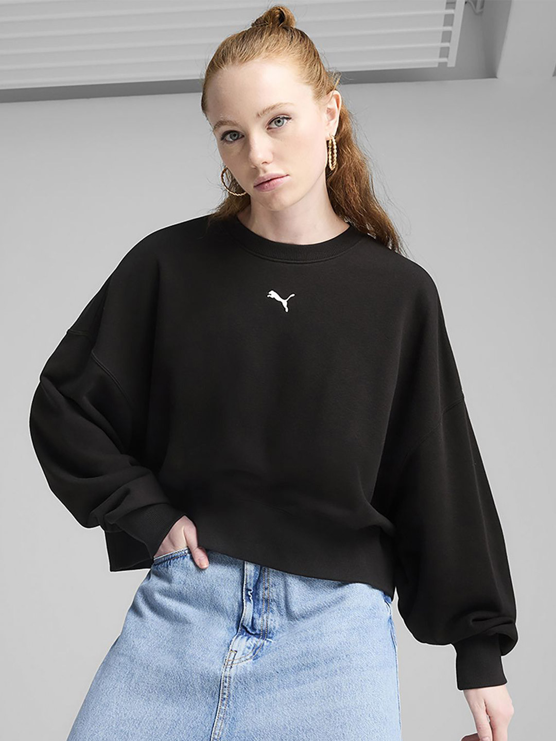 Puma Wardrobe Essentials Women's Oversized Crew Sweatshirt