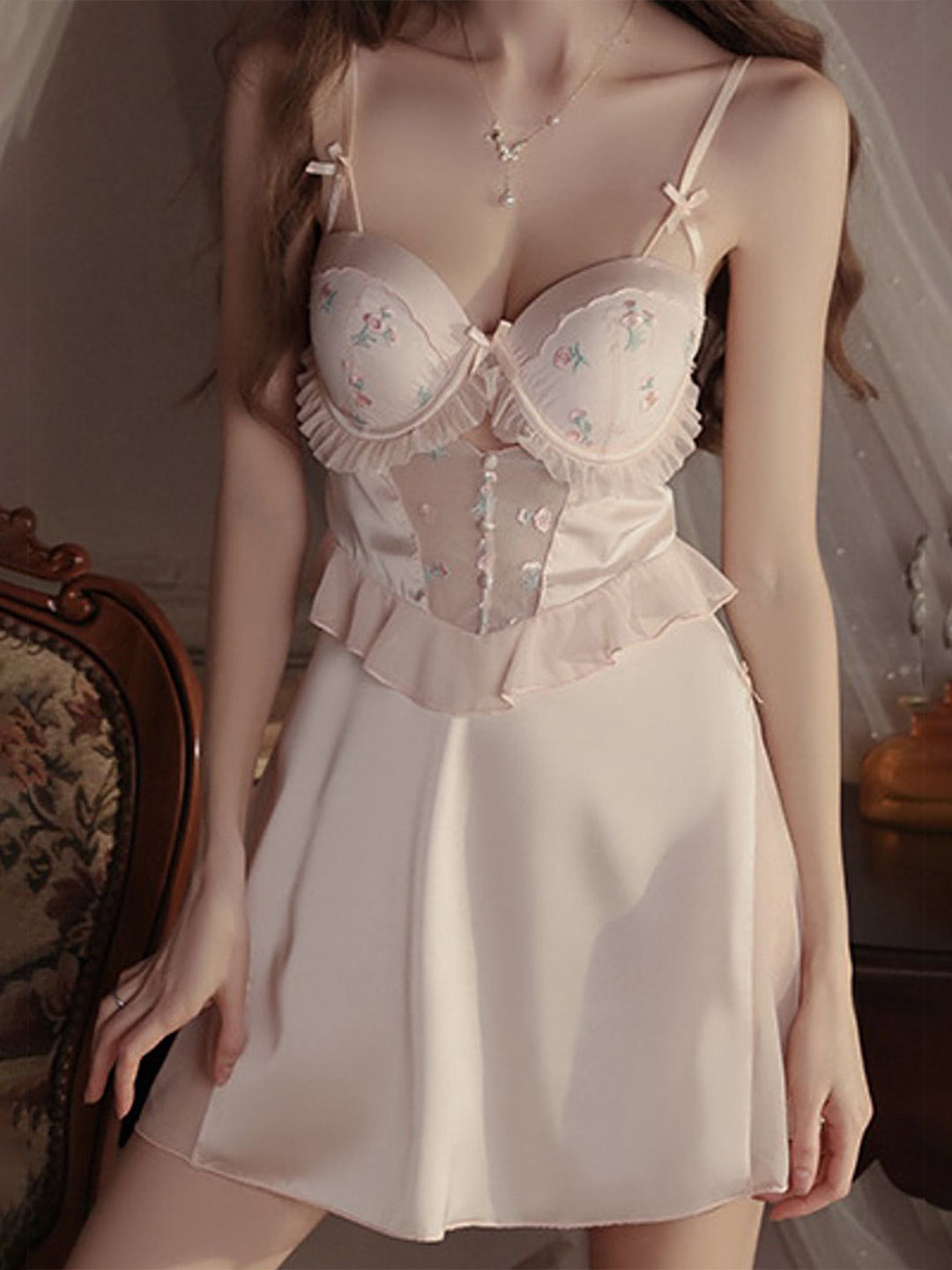 LULU & SKY Backless Mini A-Line Baby Doll