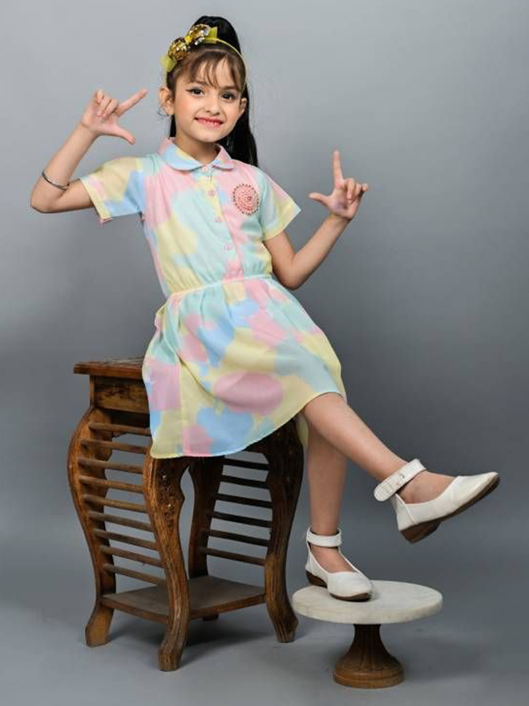 VALUE CREATION Girl Tie and Dye Shirt Dress