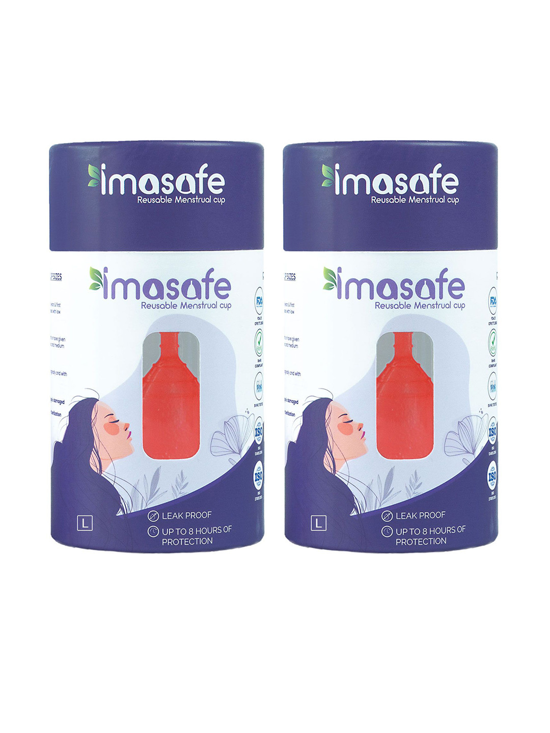 IMASAFE Set Of 2 Leakproof & Reusable Menstrual Cup - S