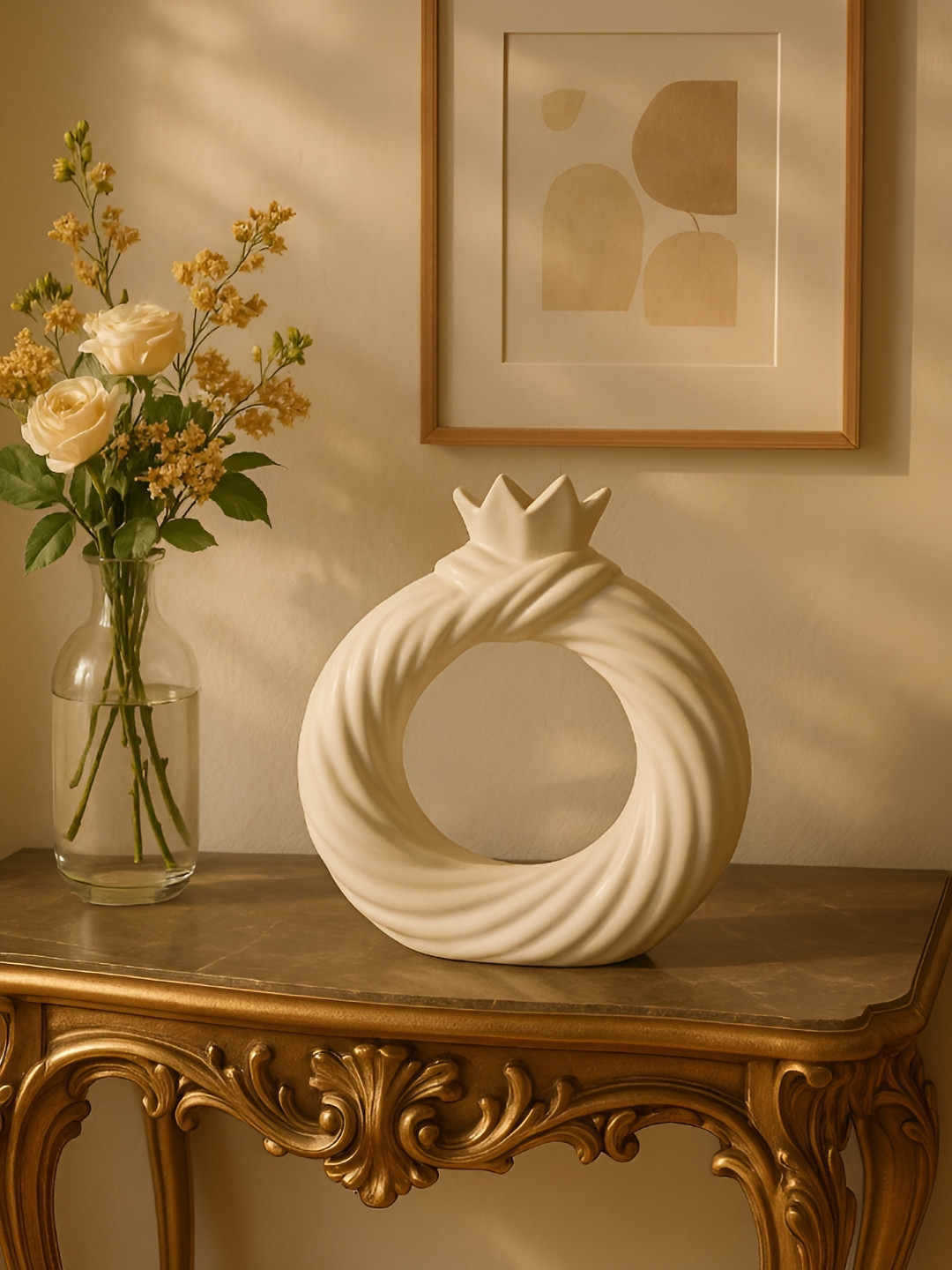 GLOBALLY INDIAN 2-Pieces Crowned Loop Modern Decor Vase