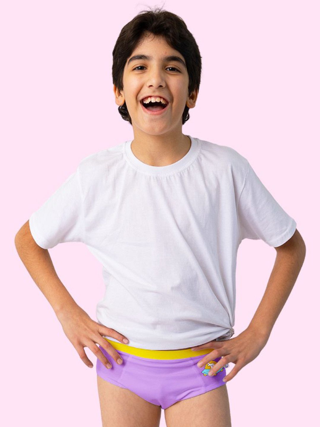 SuperBottoms Boys Antimicrobial Mid-Rise Basic Brief Und-B-BR-SS-4-6Y-1P_N