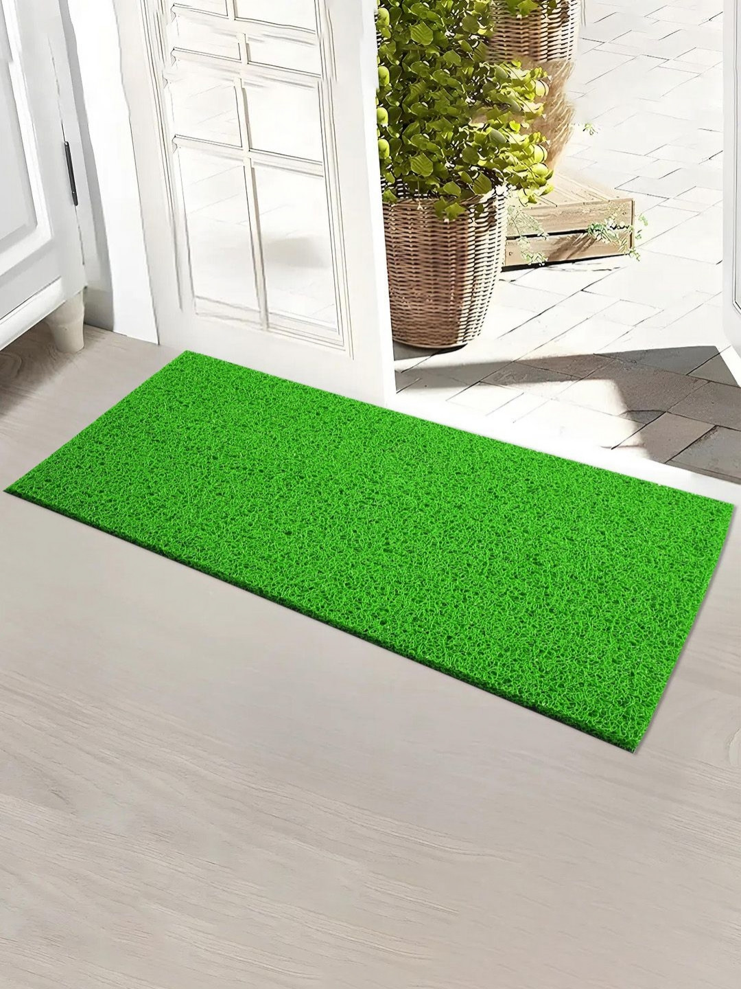 Myntra Elegant Homes Green Water Absorbing Large Front Floor Doormat