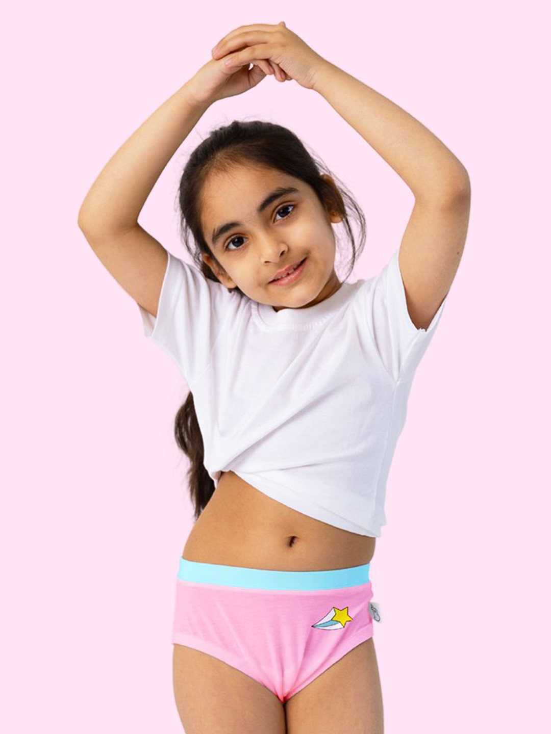 SuperBottoms Girls Super Soft Anti Microbial Basic Mid Rise Brief Und-G-BR-UP-4-6Y-1P_N