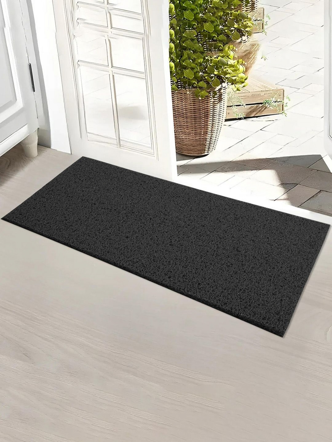 Myntra Elegant Homes Grey Water-Absorbing Rectangular Large Doormat