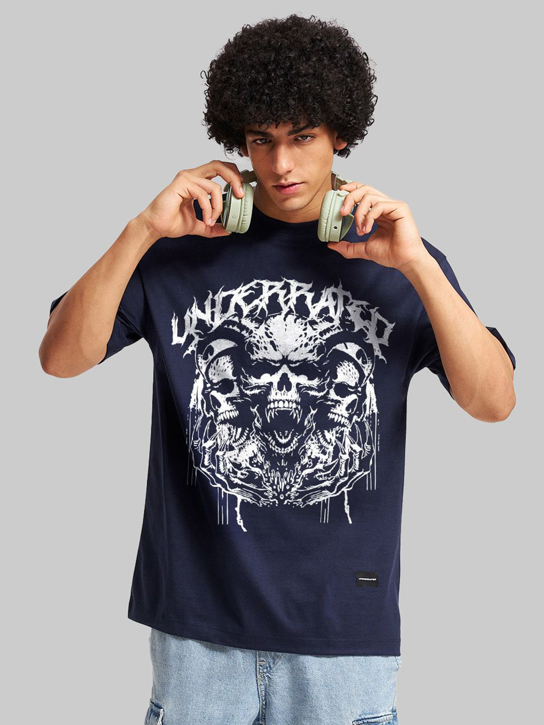 Underrated Club Oversized Graphic Printed Bio Finish Pure Cotton T-Shirt