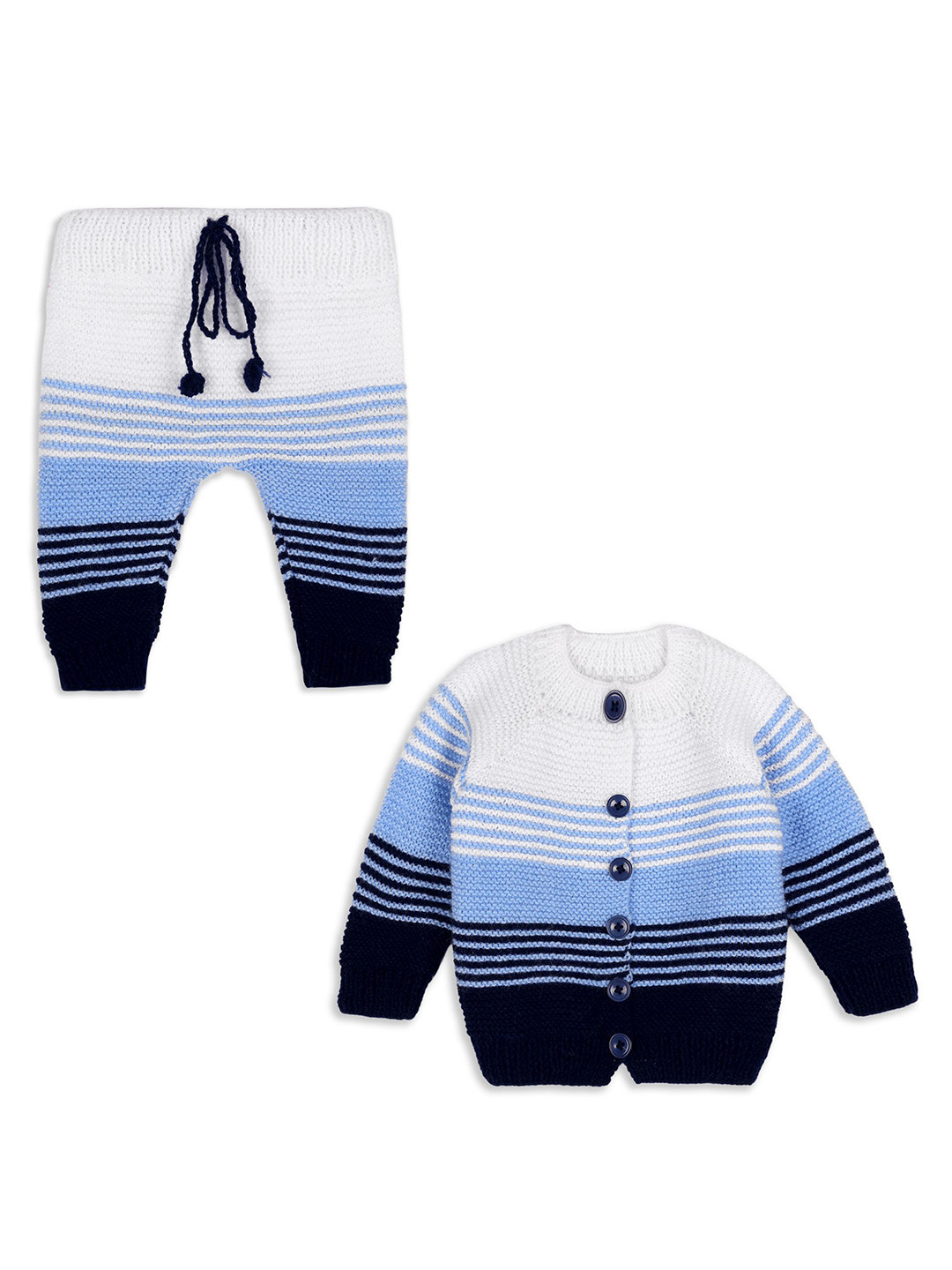 Pinkshierd Kids Striped Round Neck Sweater With Jogger