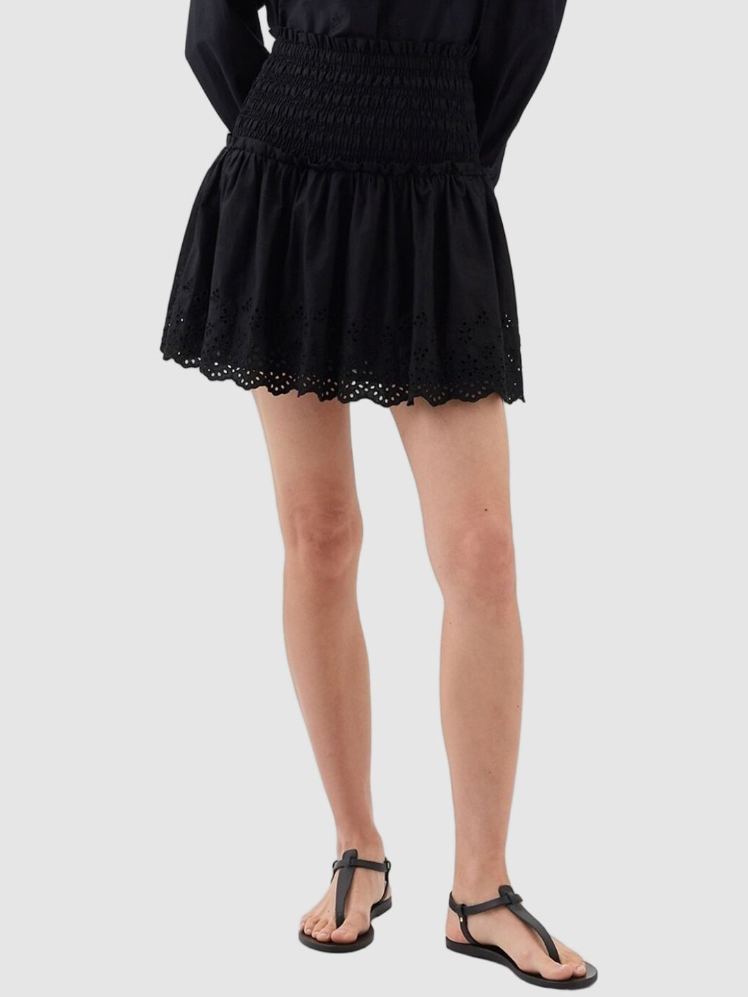 GAP Smocked Eyelet Hem Mini Skirt