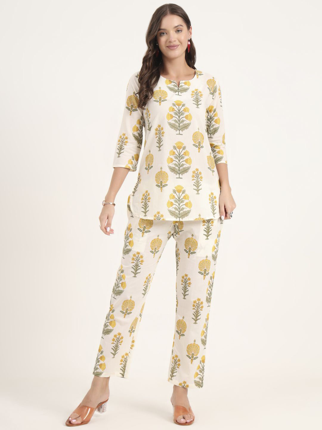 BAESD Printed Cotton Tunic With Trousers Co-ords Sets