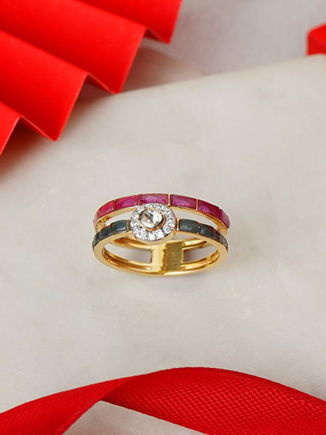 Polki Stories By Raniwala Excuisite Meenakari Diamond Ring