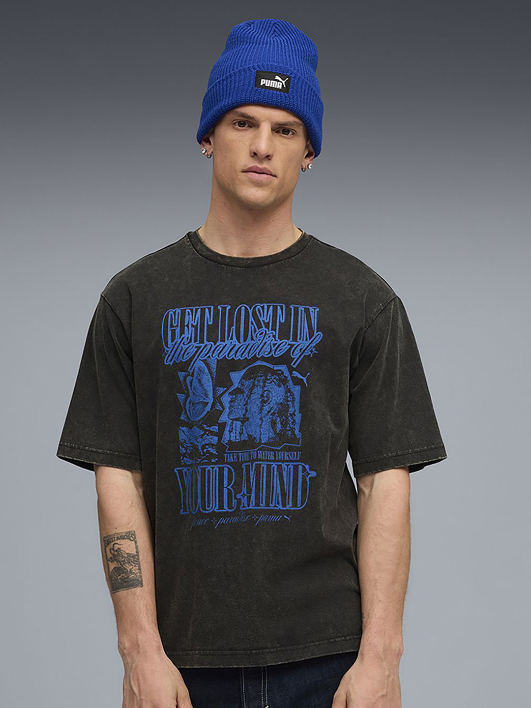 Puma Men House of Graphics Boxy Fit Cotton Tee