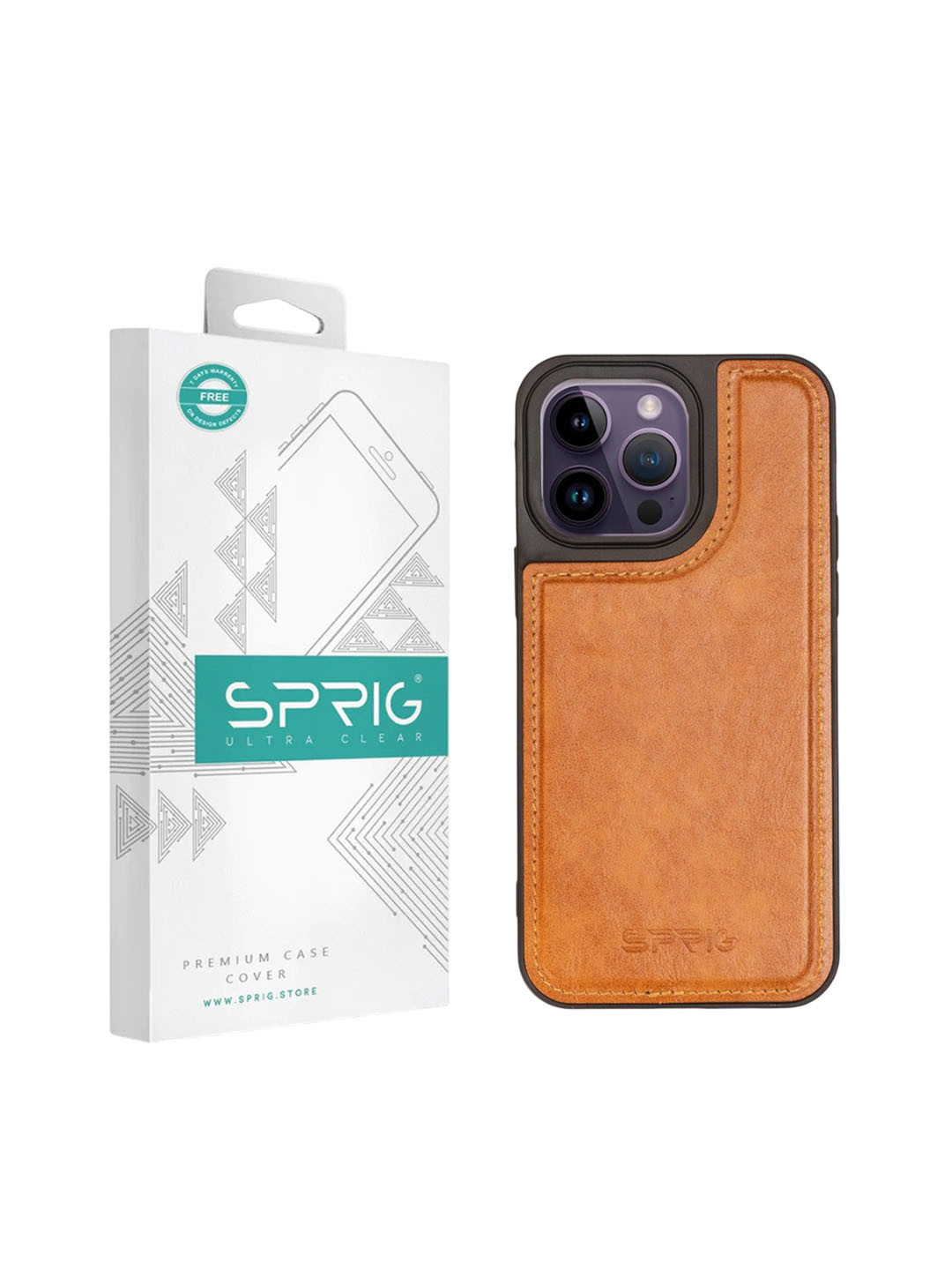 SPRIG iPhone 14 Pro Max Glossy PU Leather Back Cover