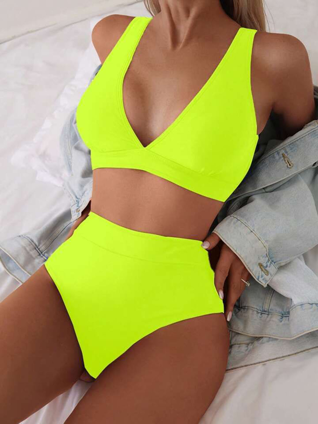 BAESD High-Waist & Supportive Fit V-Neck Swim Set