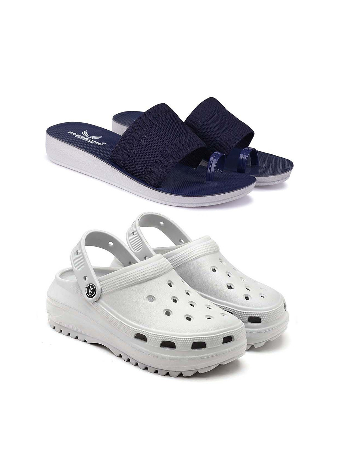 BERSACHE Women Open Toe Flats - COMBO of 2