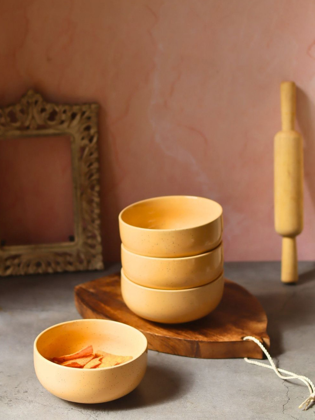 WEAVING HOMES  Unisex Yellow Bowl