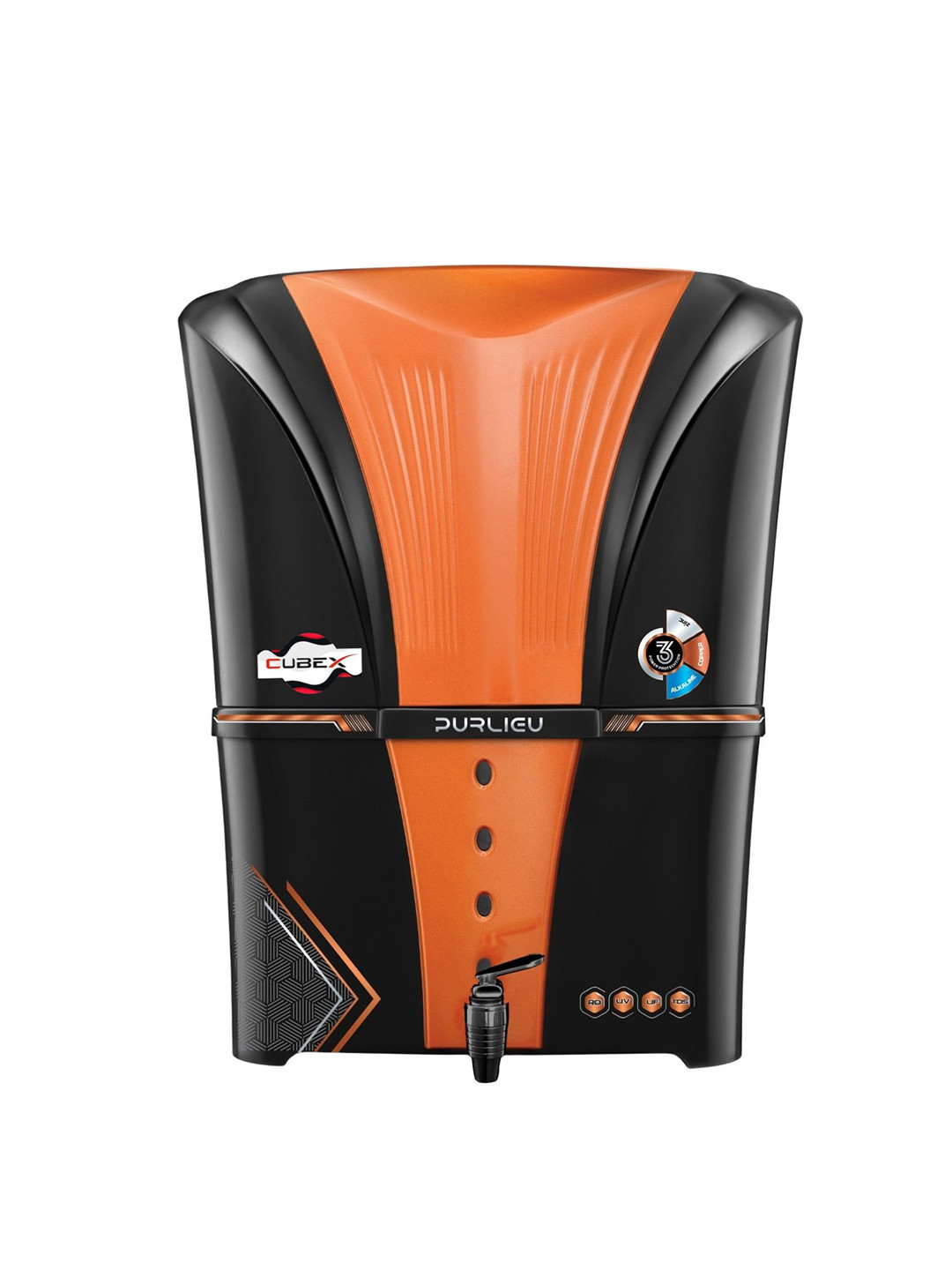 Cube X Orange Coloured & Black Zinc-Enhanced Water Purifier -12 L