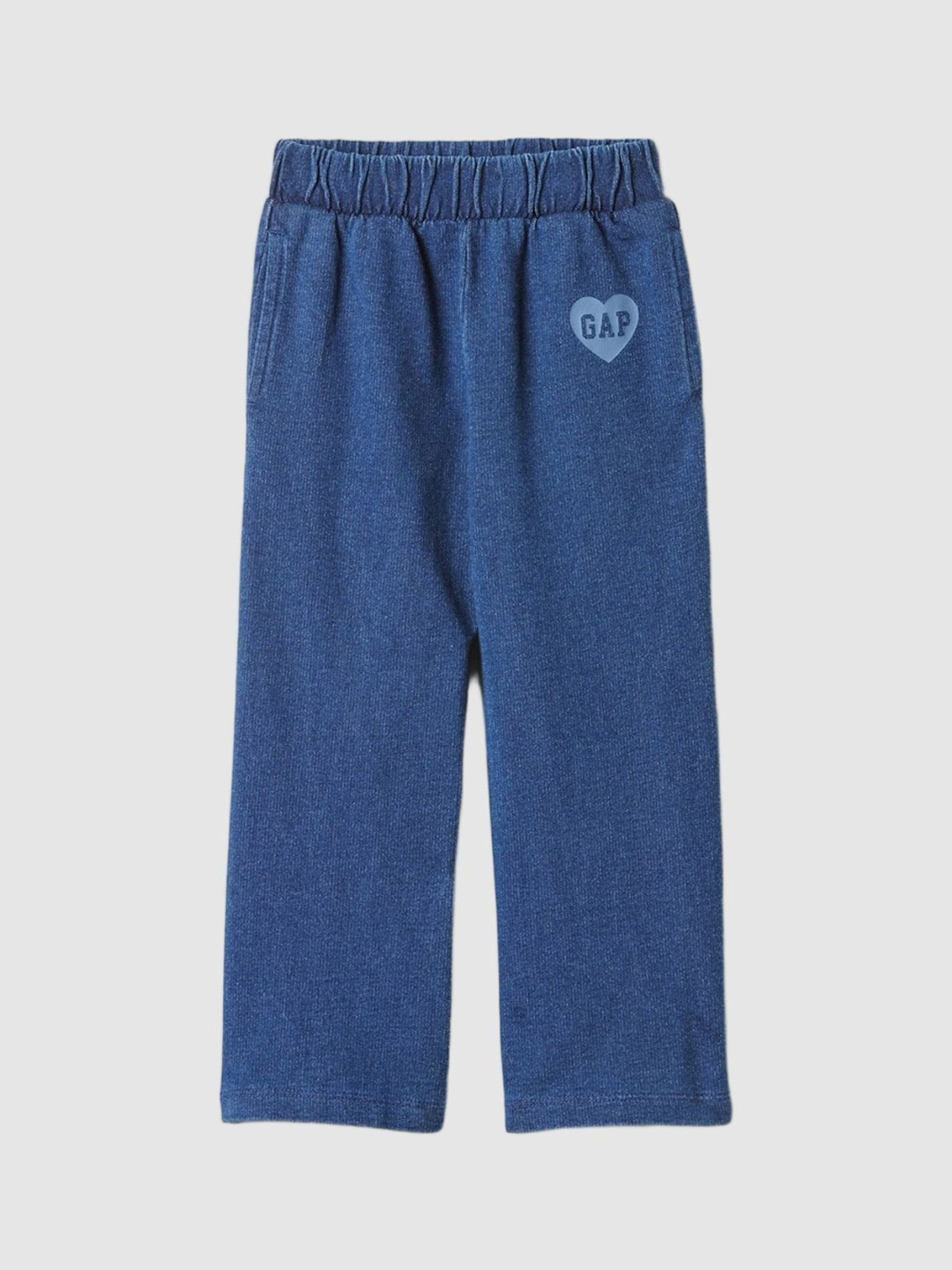 GAP Girls Pure Cotton Wide-Leg Logo Printed Track Pants