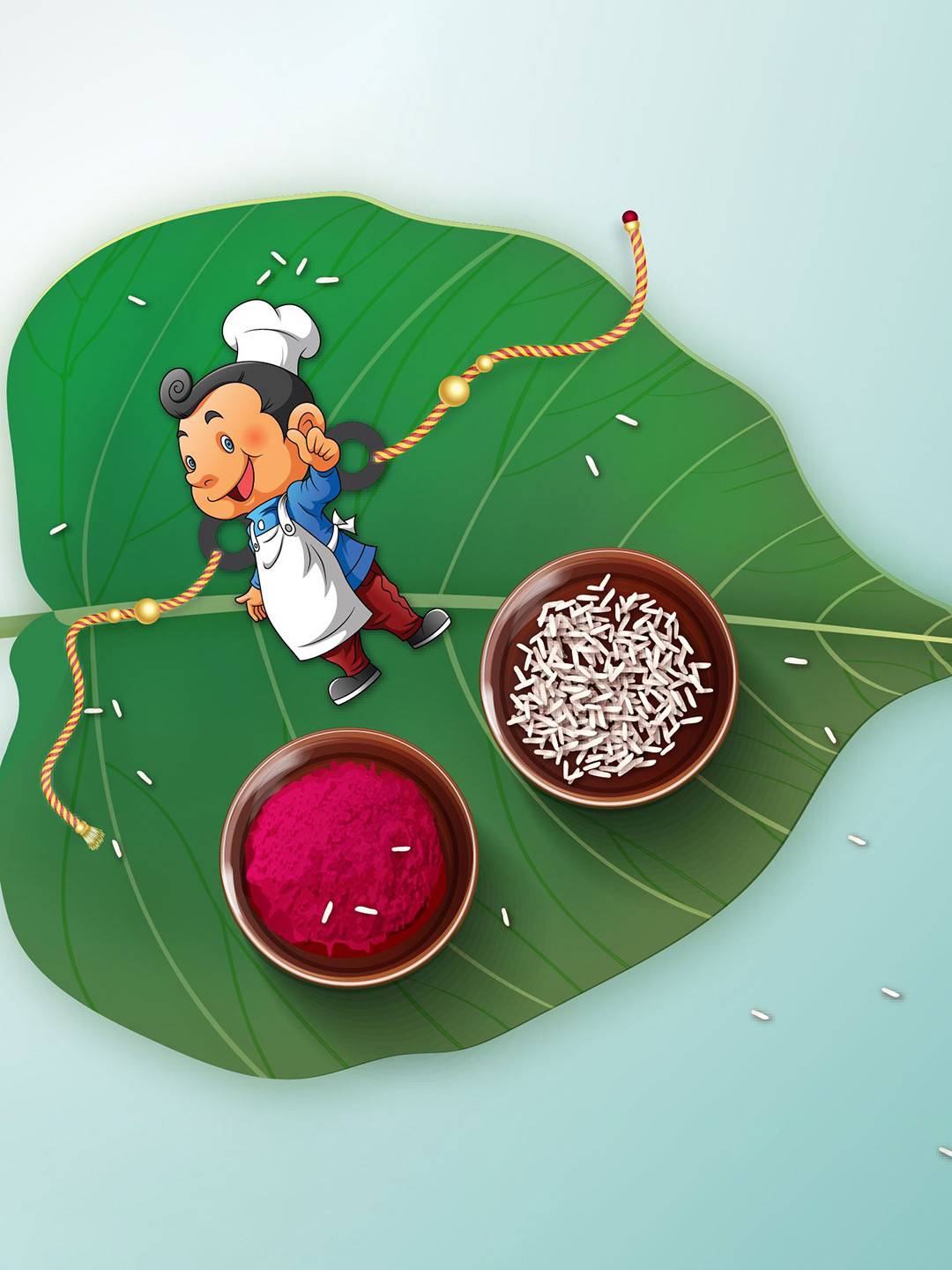 Bhai Please Masterchef Bhai Rudraksha Beaded Wooden Thread Rakhi