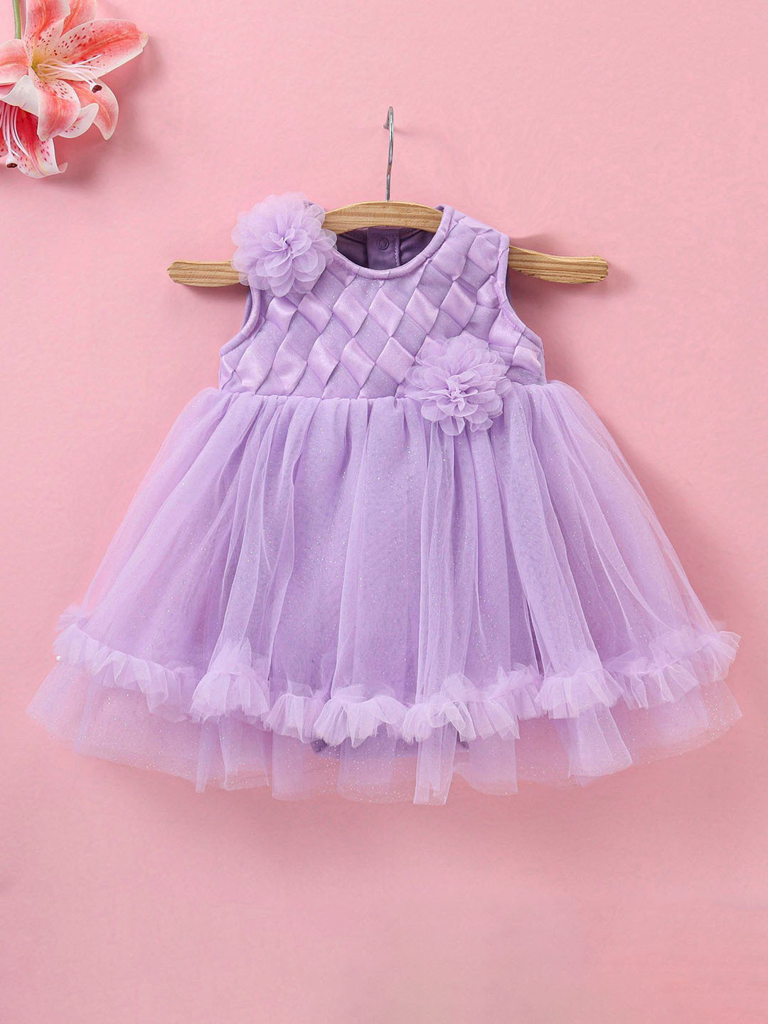 Mark & Mia Infant Girls Sleeveless Frock Style Bodysuit