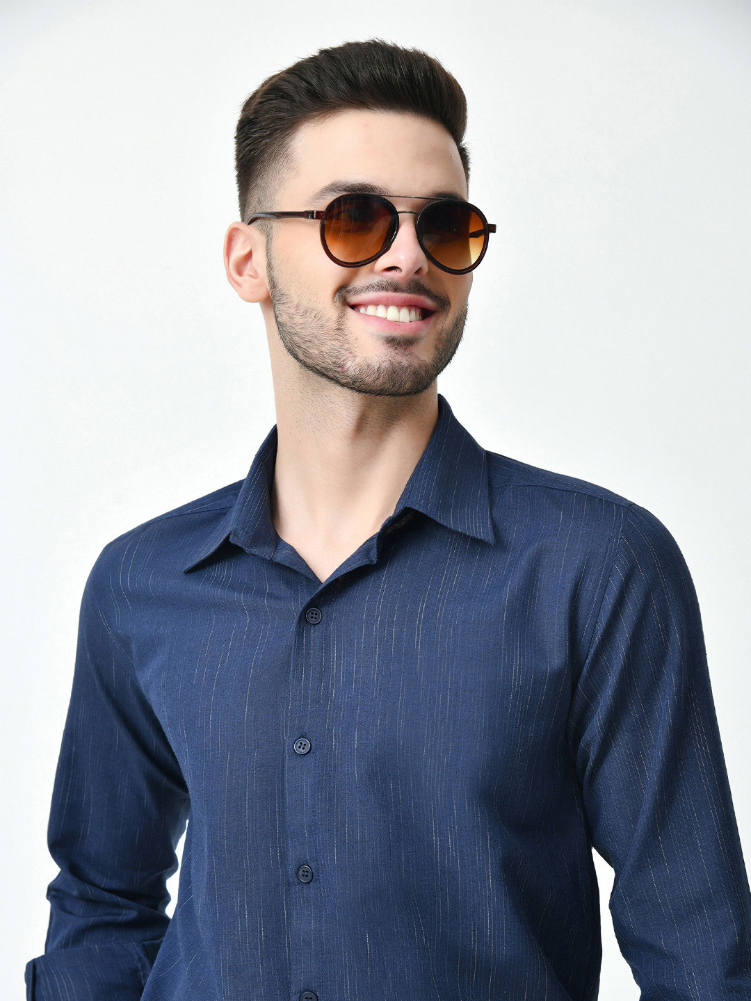 OTIRA Self Design Standard Fit Casual Shirt