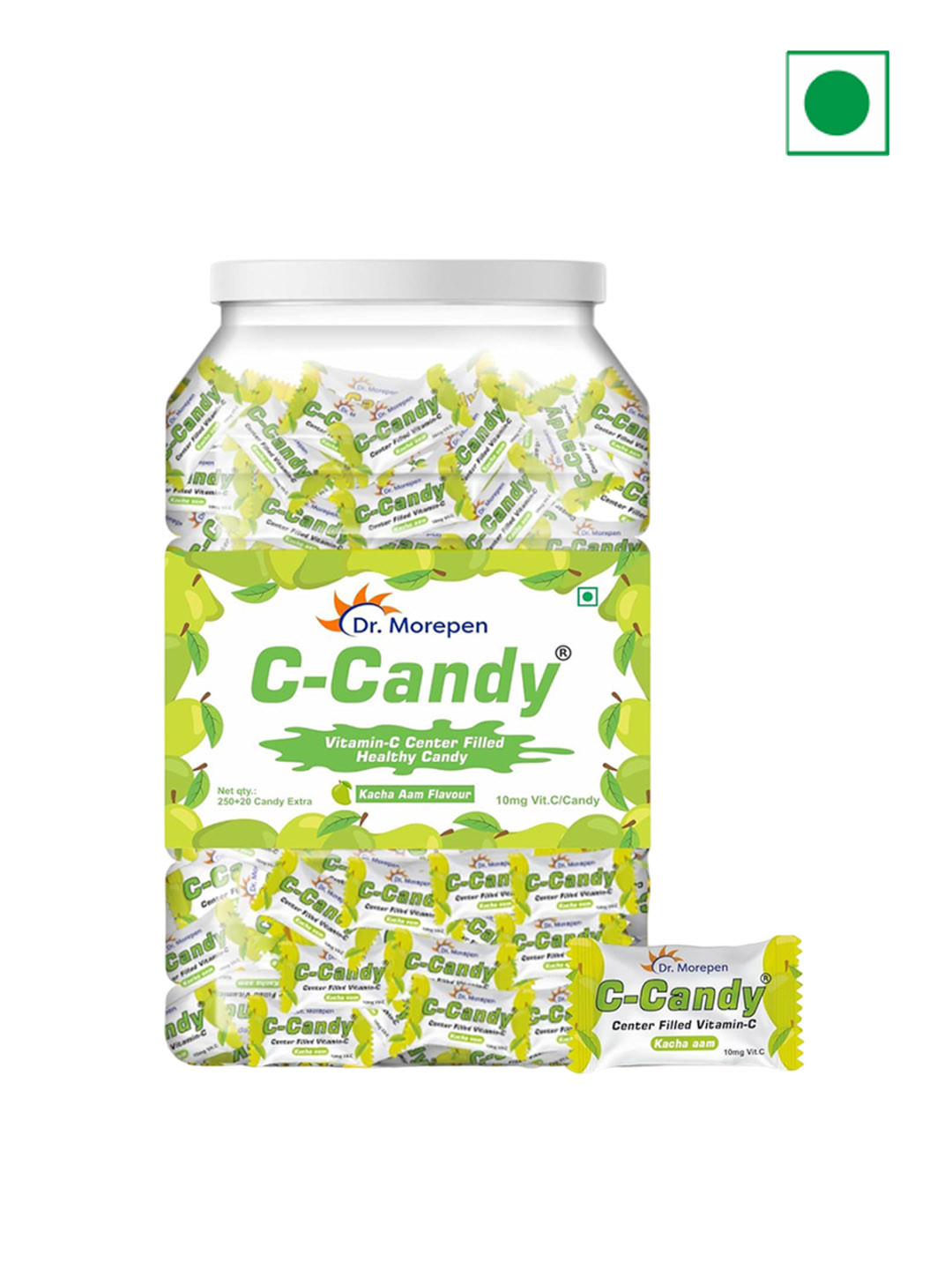 Dr. Morepen Vitamin C-Candy 10mg Vit.c Gummies - 250 Gummies - Kaccha Aam Flavor
