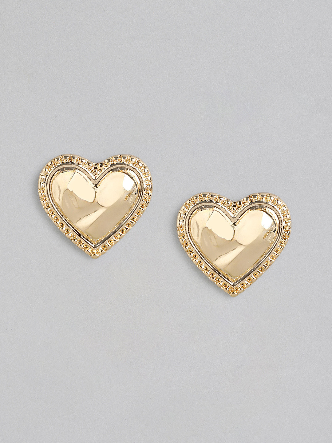 Forever New Gold Plated Heart Shaped Studs Earrings