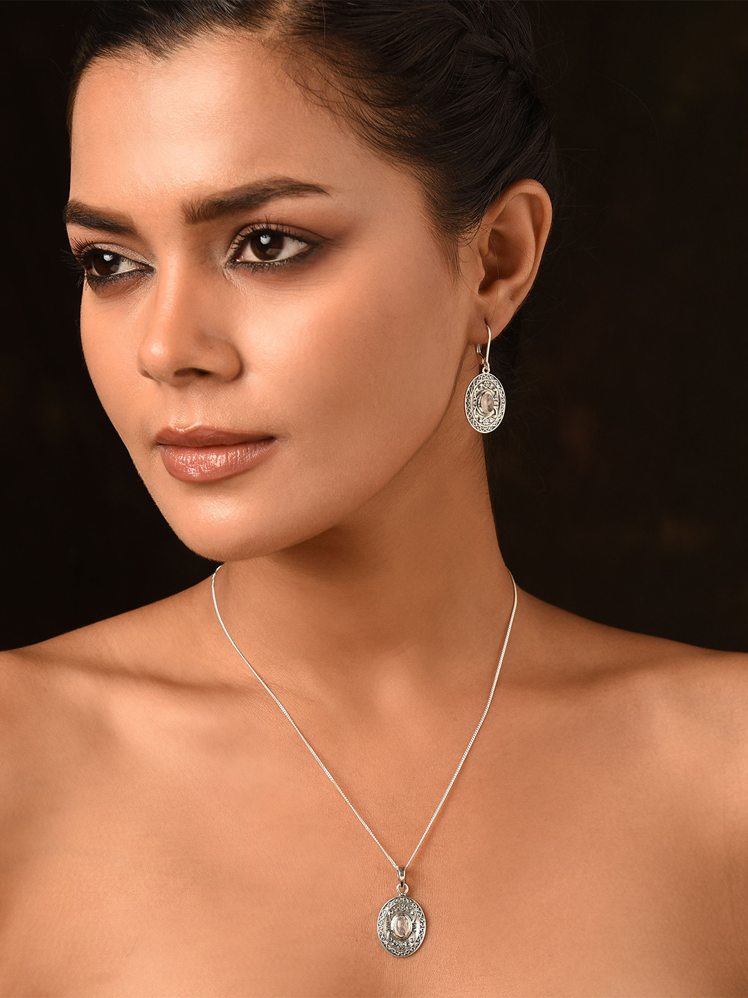 JAYPORE Silver Pendant Set