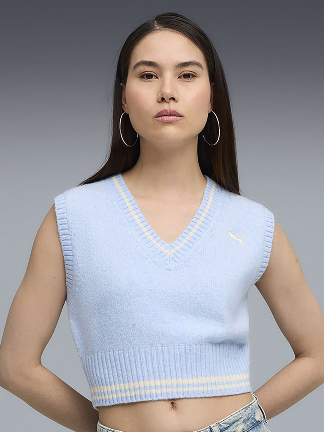 Puma Premium Essentials Women's V-Neck Knit Vest