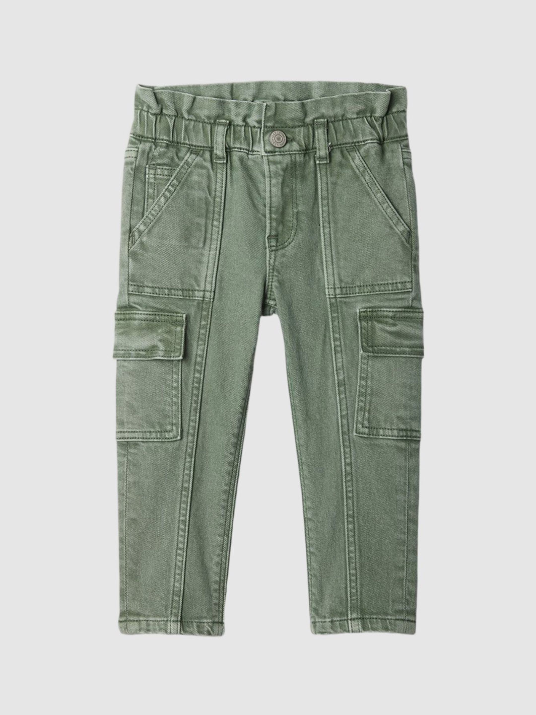 GAP Girls Mid-Wash Mom Fit Cargo Jeans
