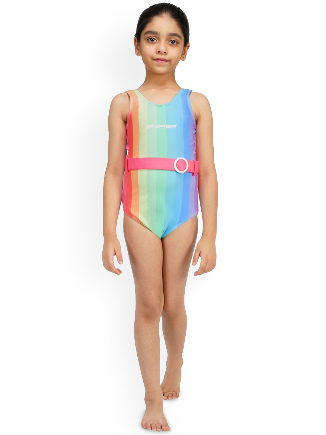 SHIFTER Belted Rainbow Swimming Costume