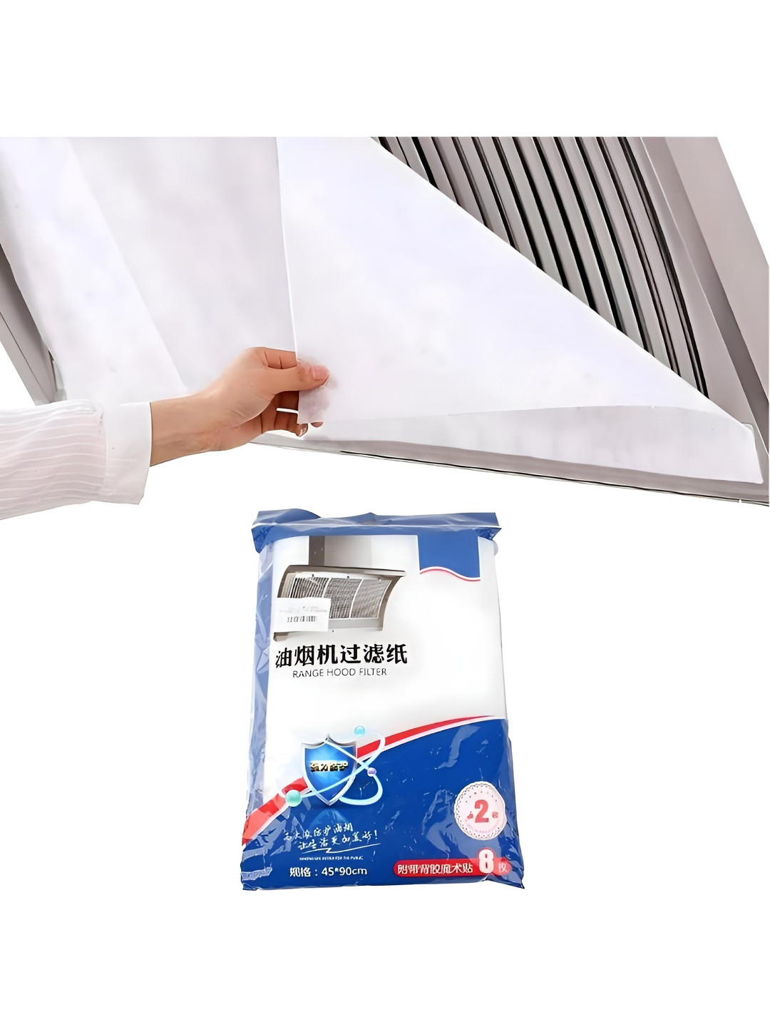 upkaran 2-Pcs White Range Hood Grease Filter Oil-Proof Sticker