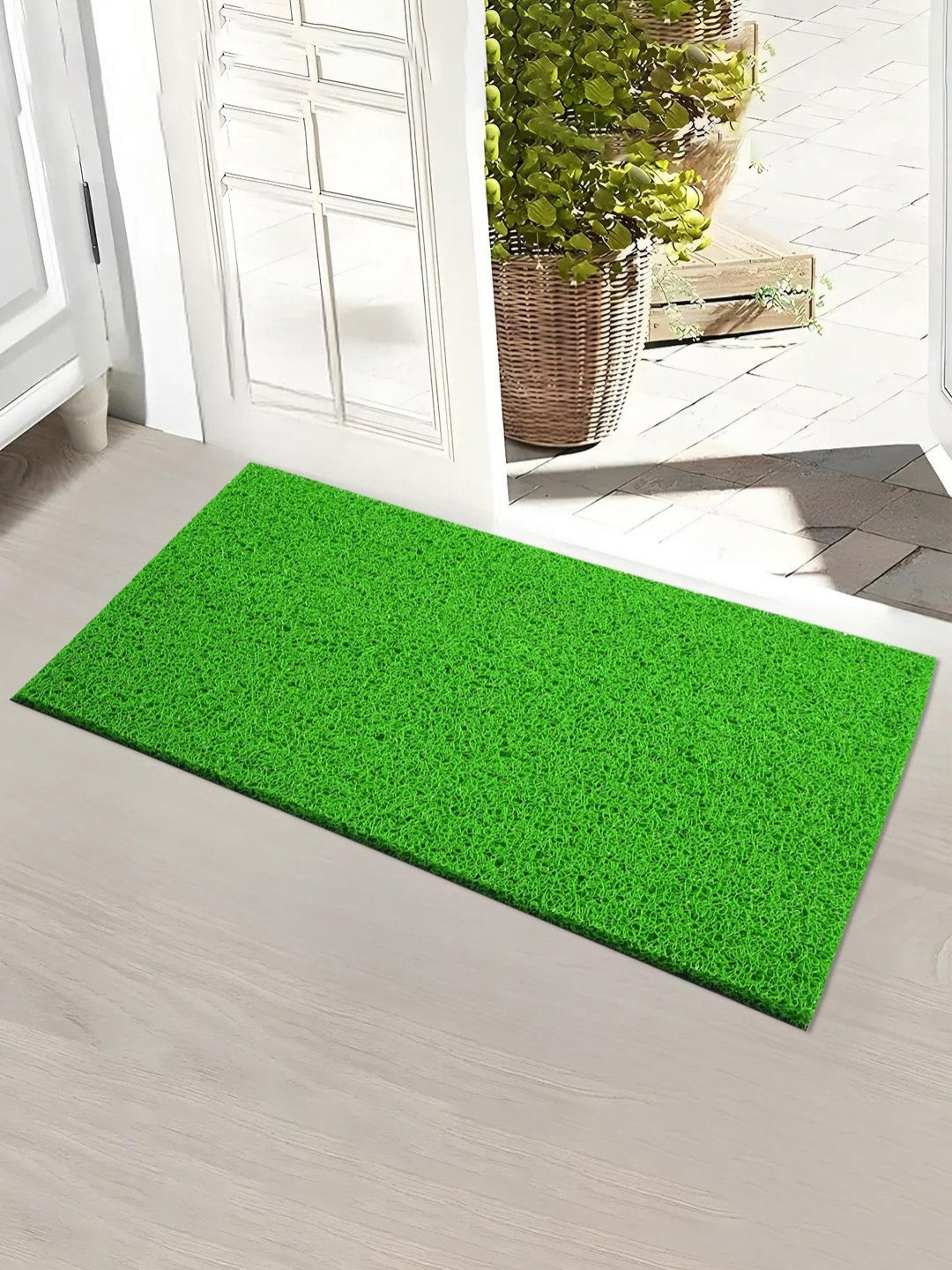 Myntra Elegant Homes Green Water Absorbing Large Front Floor Doormat