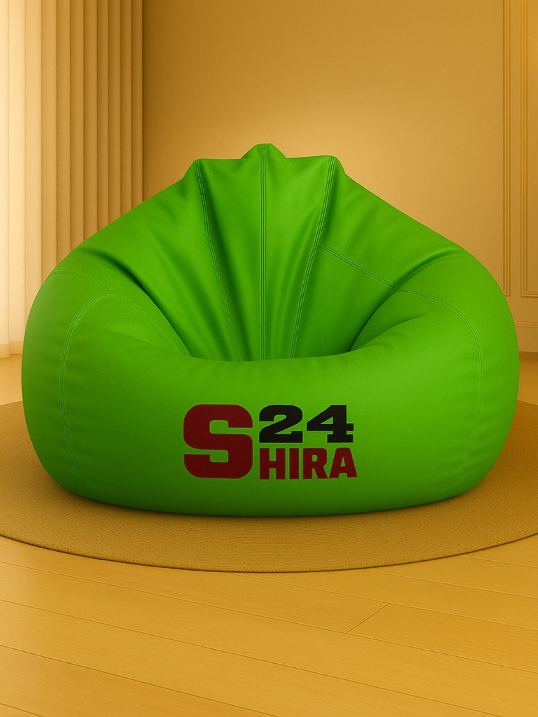 SHIRA 24 Green & Black Tear Drop Bean Bag Cover Without Beans