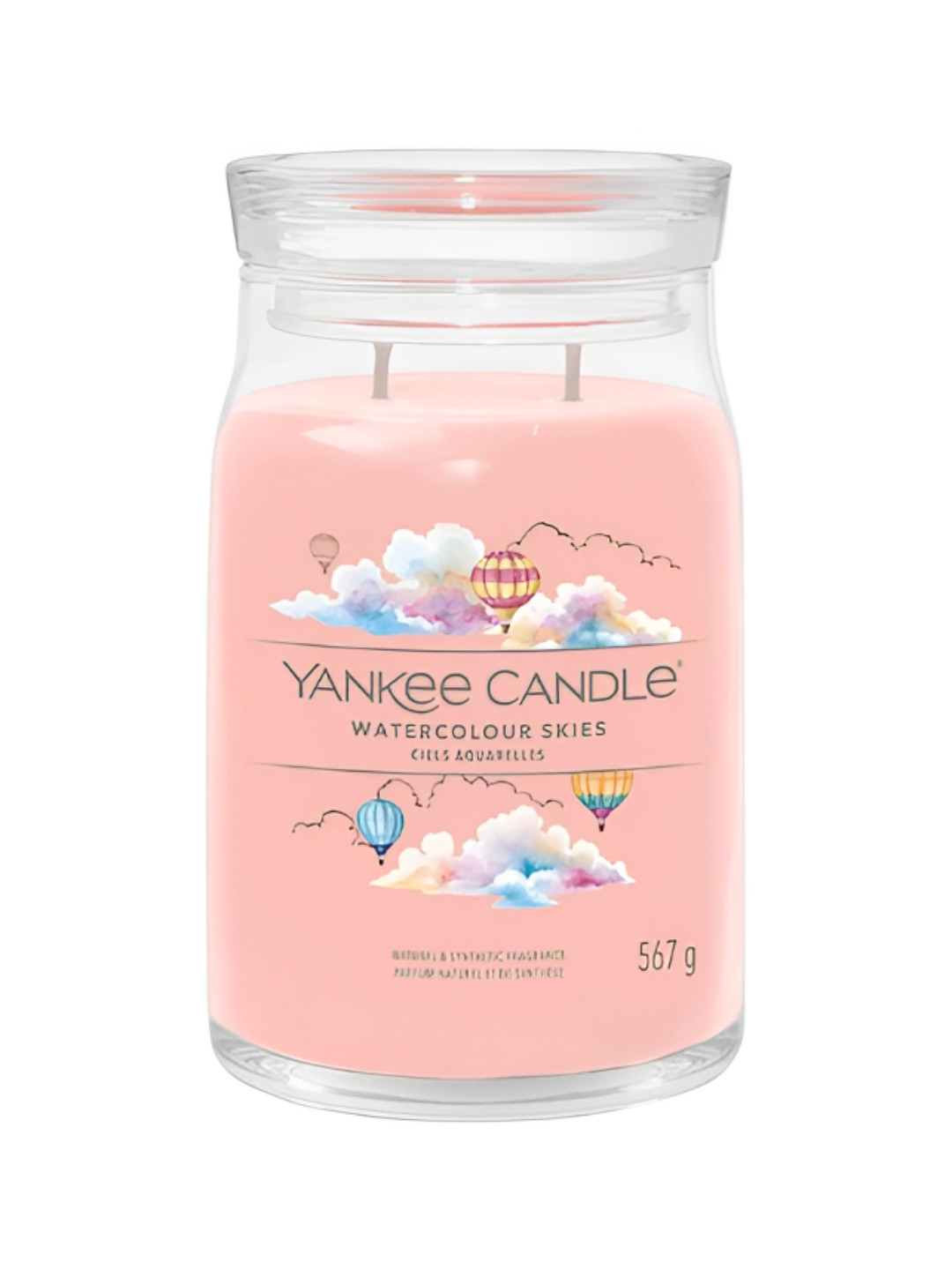 YANKEE CANDLE Watercolour Skies 2 Wick Water Color Skies Solid Jar Candles