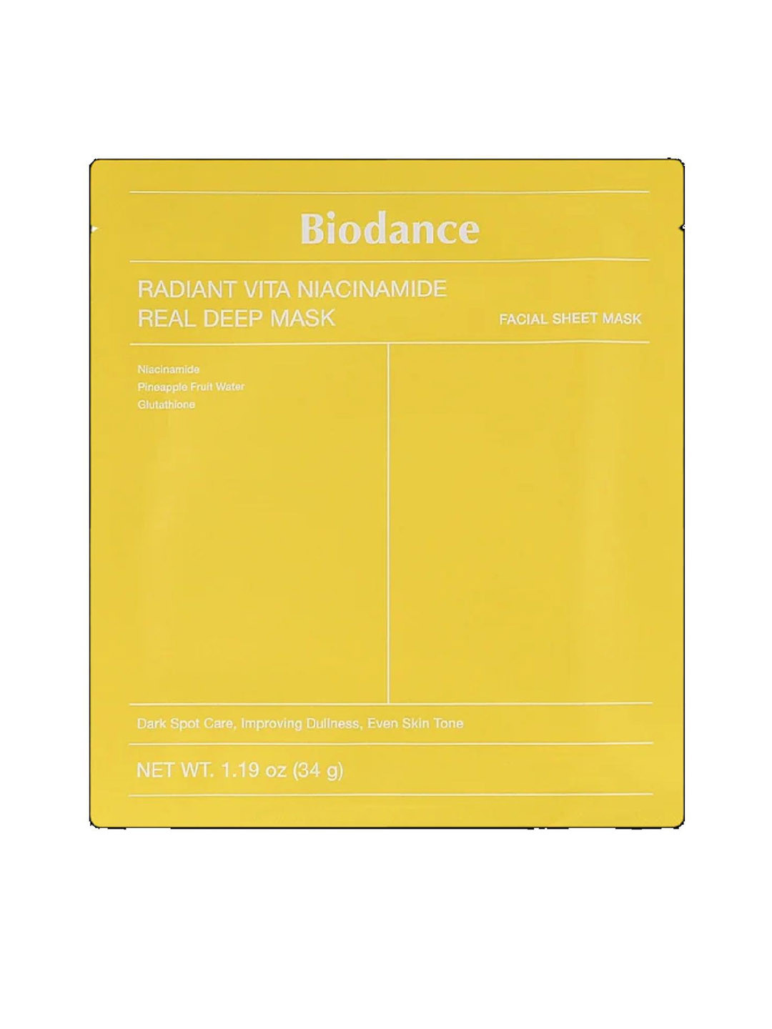Biodance Radiant Vita Niacinamide Real Deep Mask - 34 g