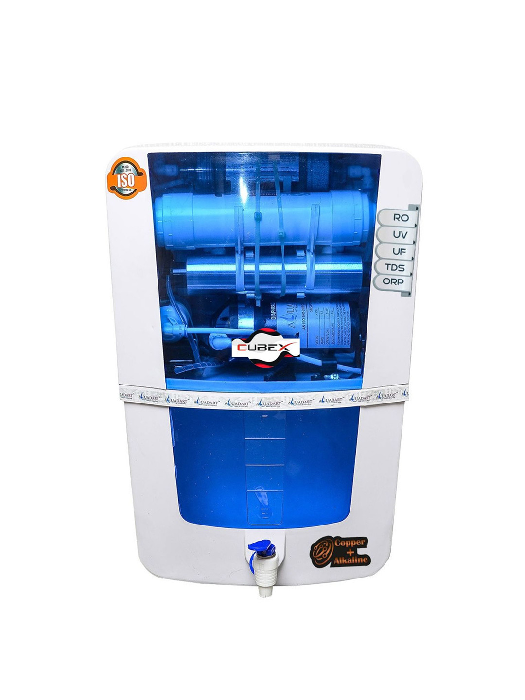 Cube X White & Blue Water Purifier With Copper Enrichment & Alkaline Filter