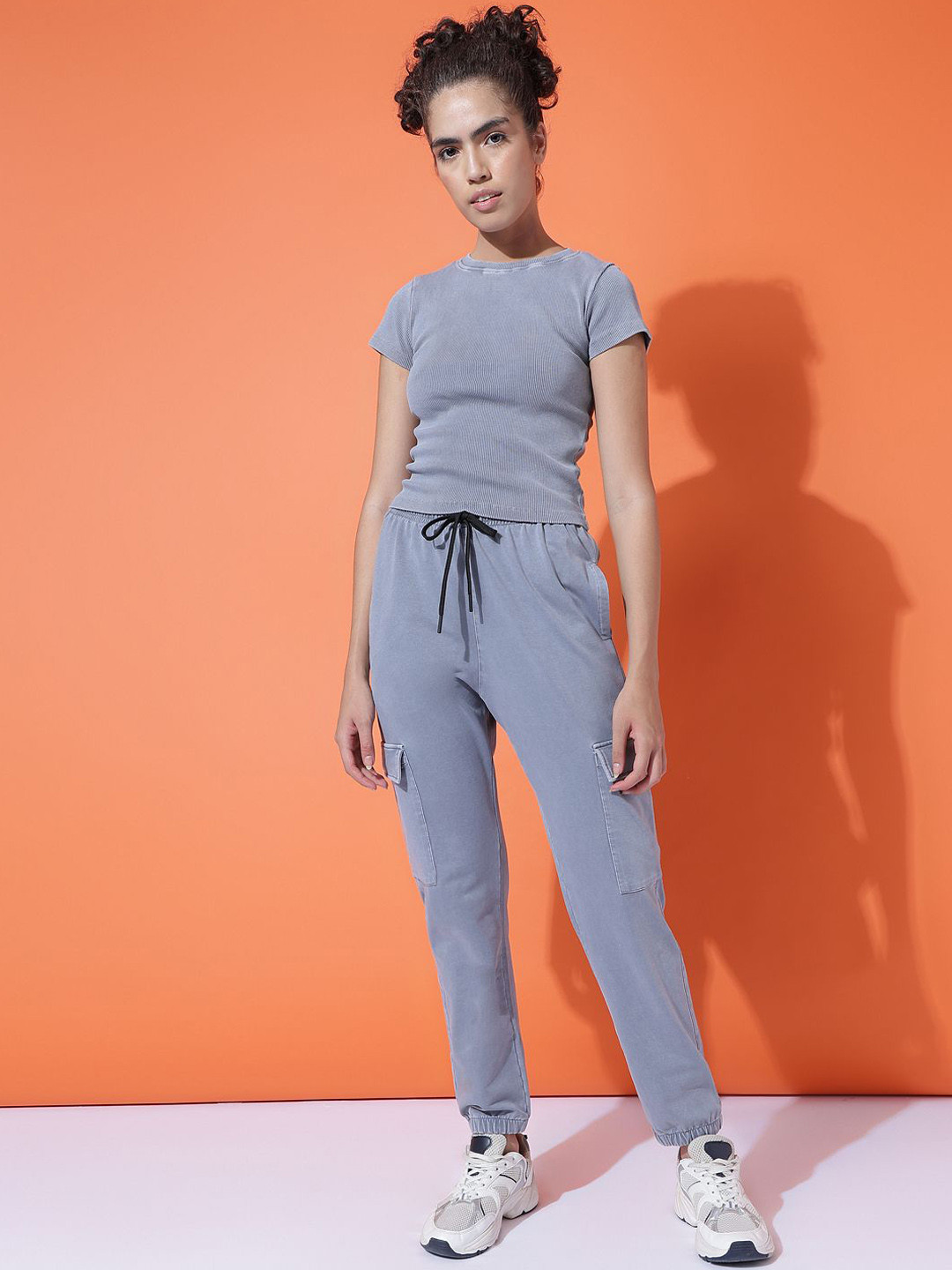 MKH Ribbed Round Neck T-Shirt & Cargo Joggers Co-Ord Set