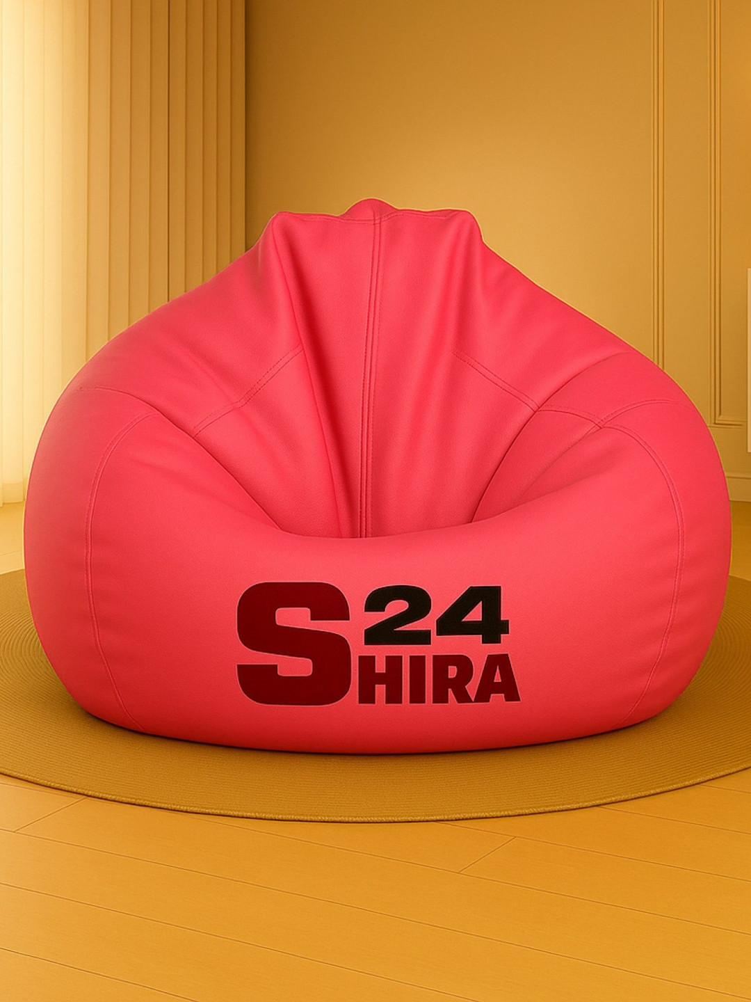 SHIRA 24 Pink & Black Tear Drop Bean Bag Cover Without Beans