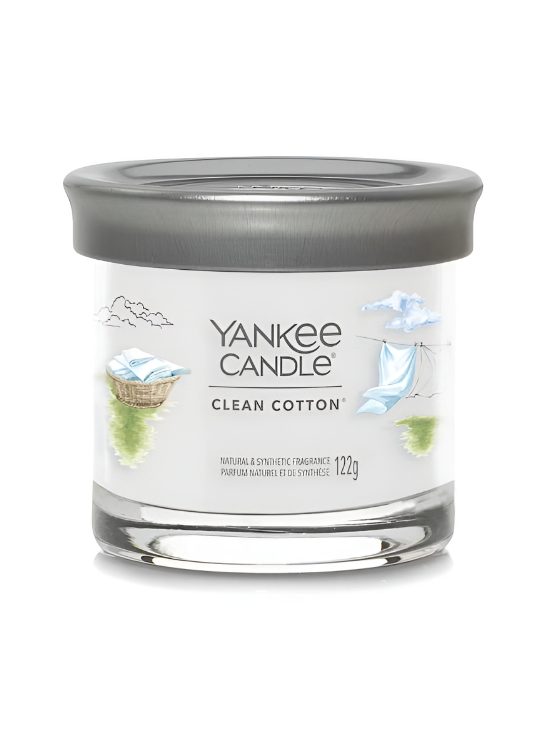 YANKEE CANDLE Clean Cotton Scented 1 Wick Abstract Geometric Regular Jar Candles