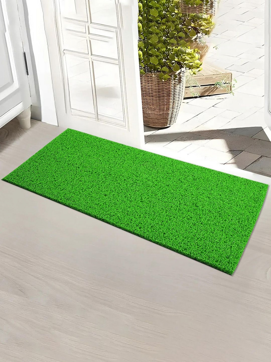Myntra Elegant Homes Green Water Absorbing Large Front Floor Doormat