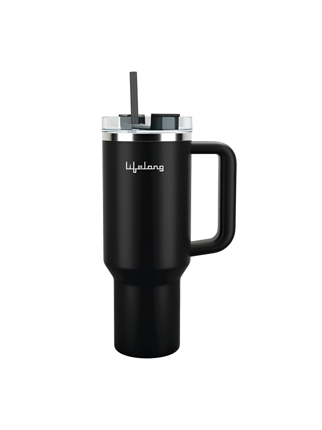 Lifelong Black & Silver-Toned Single Stainless Steel Solid Double Wall Vacuum Water Bottle