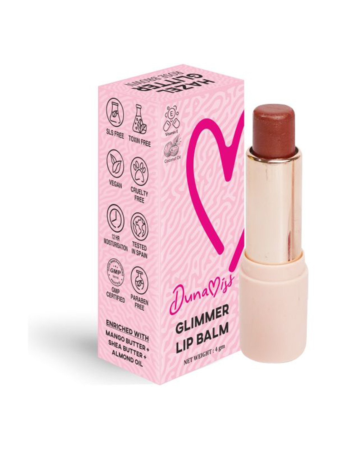 Dunamiss Cosmetics Hazel Glitter Lip Balm-4g-Brown
