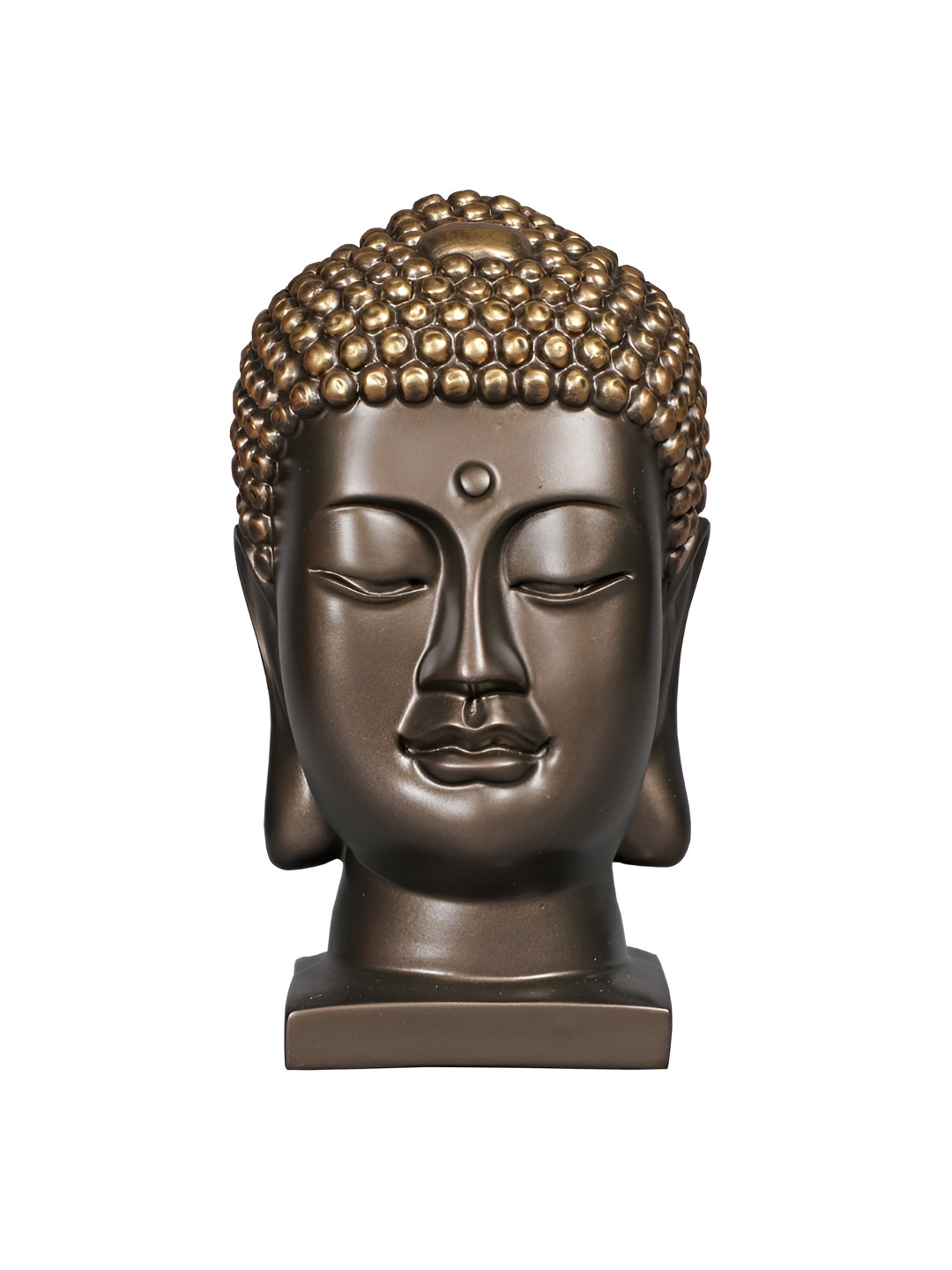 Ashnam Bronze-Toned Buddha  Head Decorative Figurine Showpiece