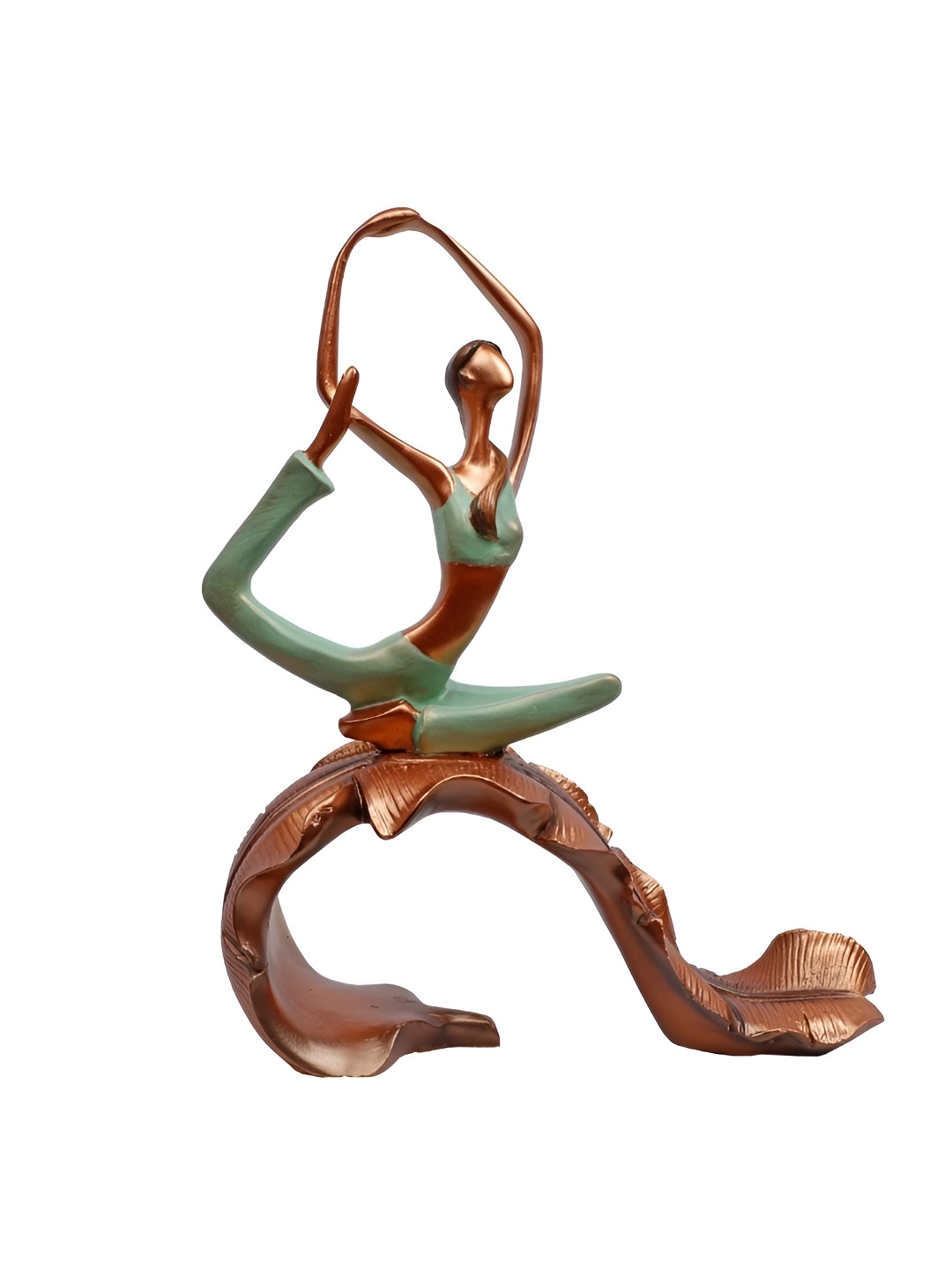 Ashnam Gold-Toned Graceful Lady Yoga Figurine Showpiece