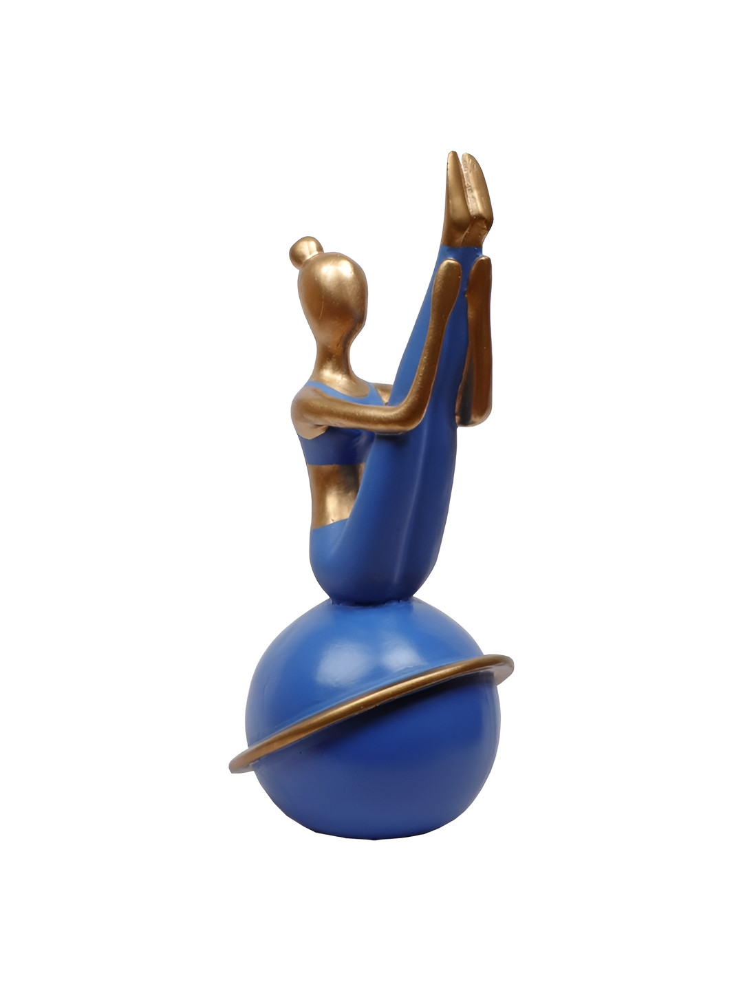 Ashnam Gold-Toned Lady Yoga Holding Legs Sitted Figurine Showpiece