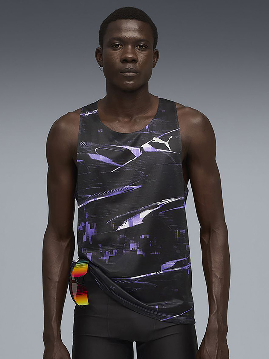 Puma Raceday Men Ultra Breathable Printed Singlet T-shirt
