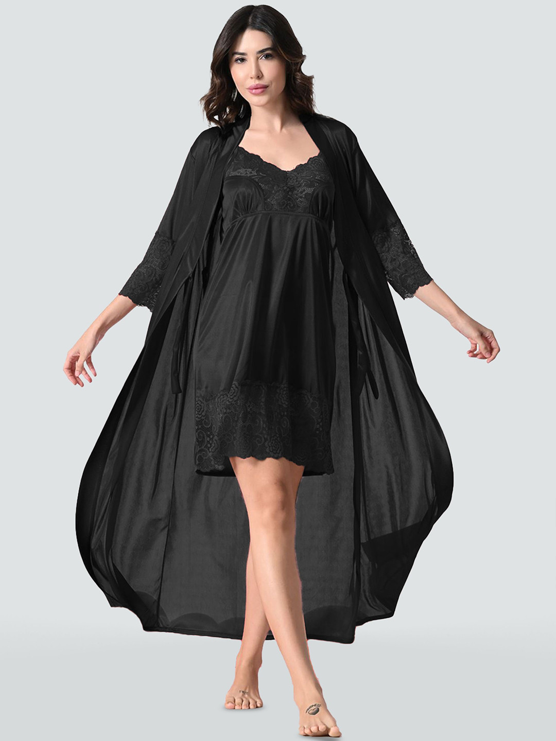 Dreambe Black Nightdress