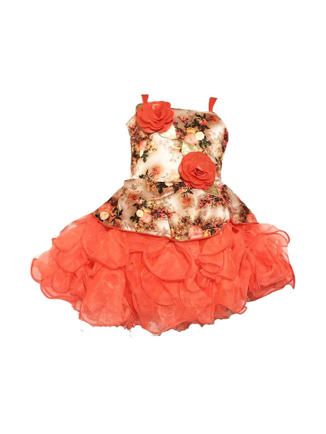 kids fashion hub Floral Print Linen Maxi Dress